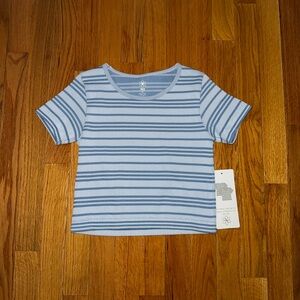 Aura Blue and White Striped Tee